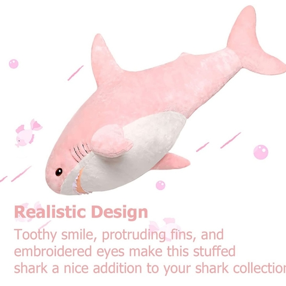 Morimos 32" Pink Shark Pillow Plush. Brand New With Tags. - Picture 10 of 12